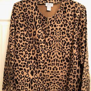 Cathy Daniels Leopard Print Zip Jacket